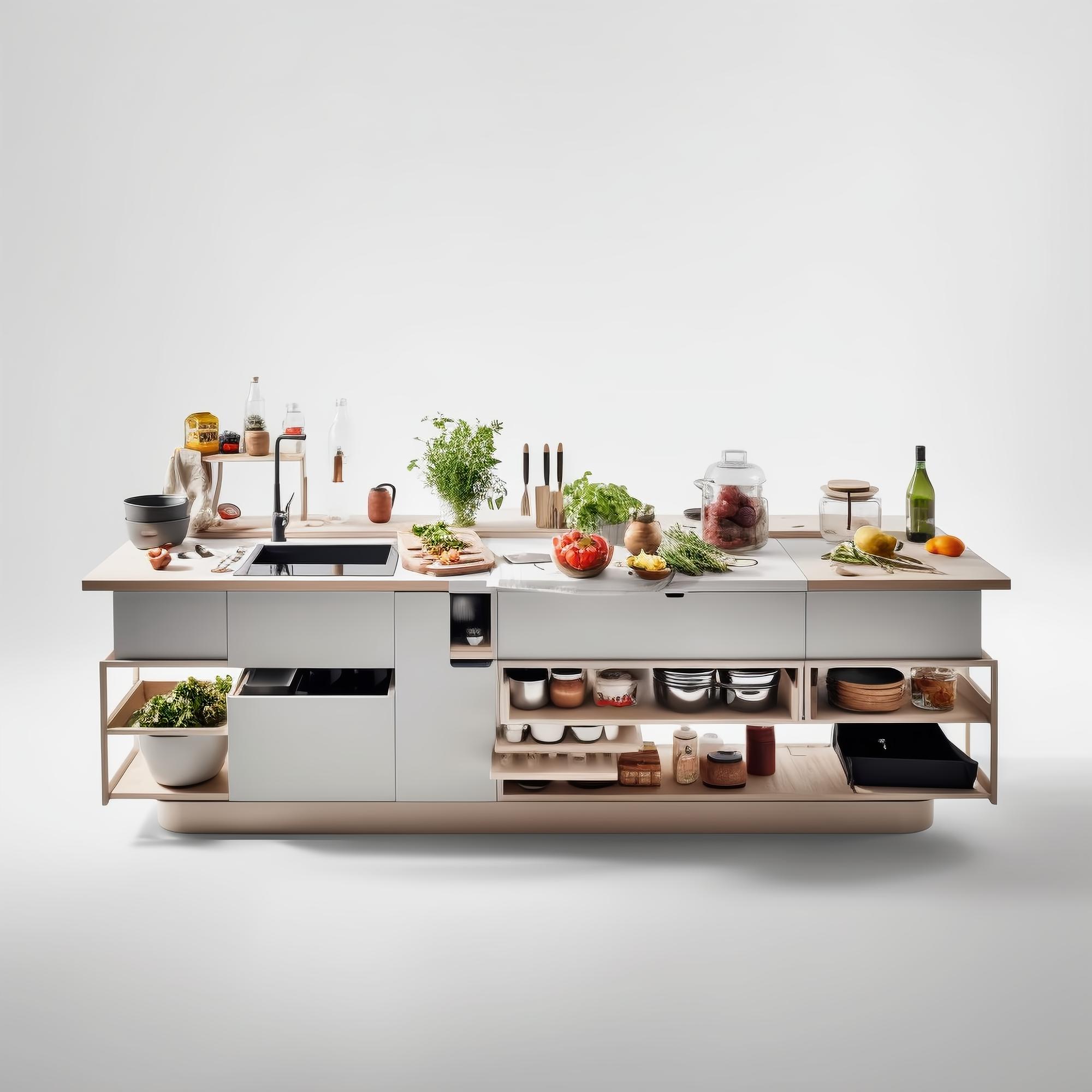 Finestra del laboratorio cucina con luce e strumenti